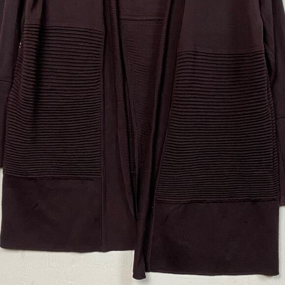 Lululemon Sit In Lotus Wrap II Merino Wool Black Cherry Cardigan Sweater Size 6 - Picture 8 of 12